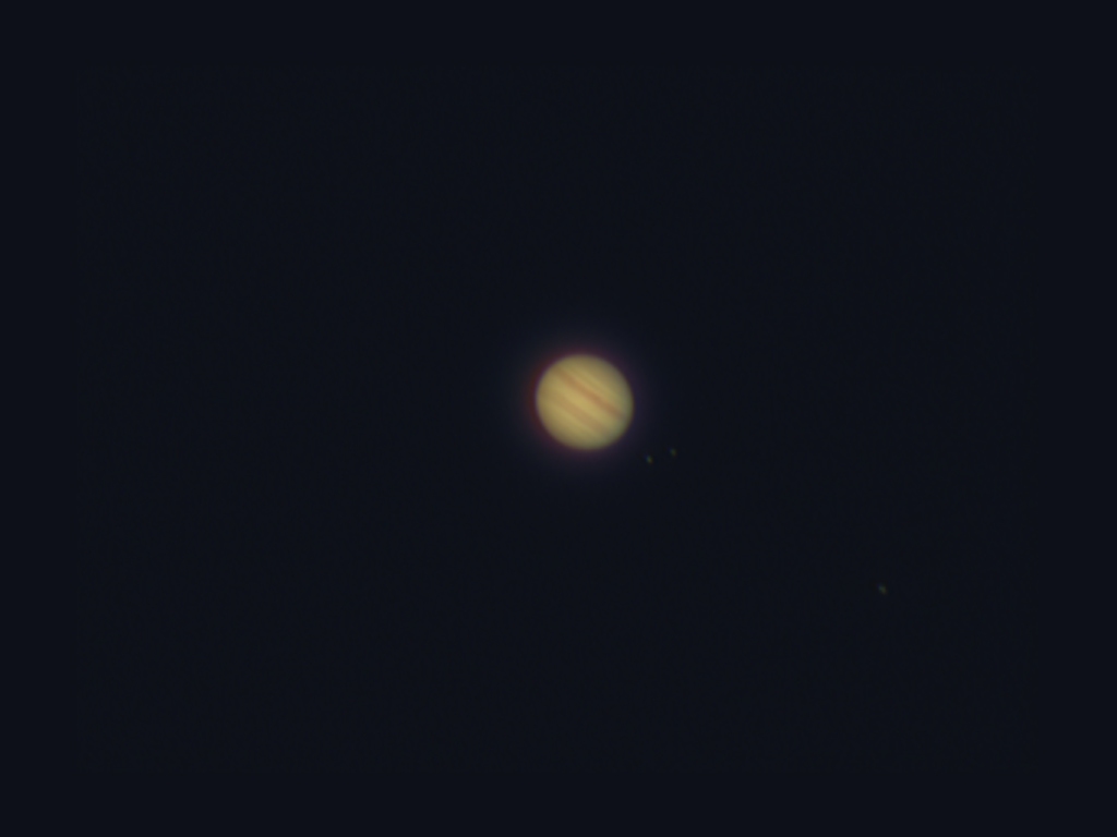 Jupiter, Io, Europa and Ganymede (‎14.12.‎2001, 02:24 UT; Vixen GP 90M; Philips ToUCam 740K)