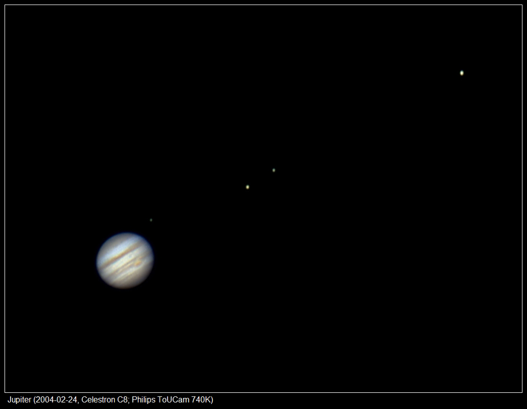 Jupiter & Galilean Moons (2004-05-24, Celestron C8; Philips ToUCam 740K)