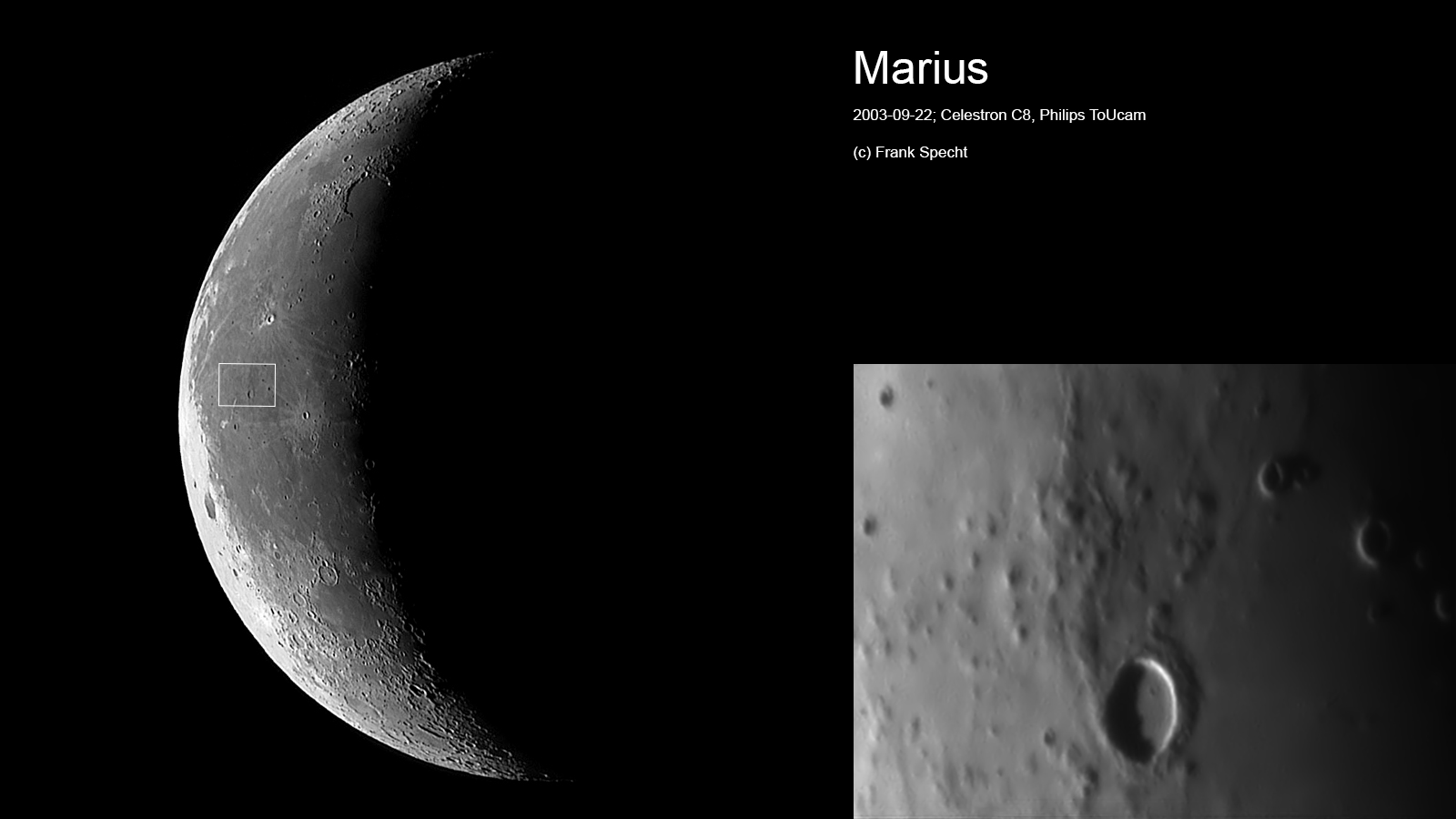 Krater Marius (2003-09-22; Celestron C8, Philips ToUcam)