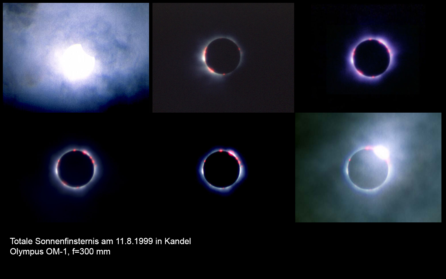 Total solar eclipse, 11.08.1999, Kandel/Karlsruhe, 300mm Tele